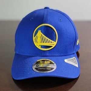 New Era NBA Golden State Warriors Stretch Snapback Dad Hat Cap Blue Gold Curry